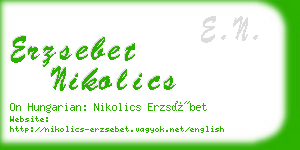 erzsebet nikolics business card